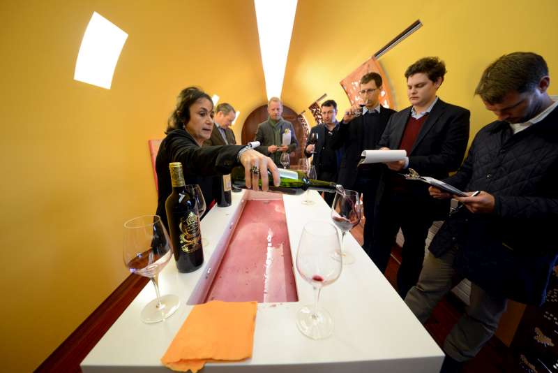 Tasting in the Ducru 'tube'